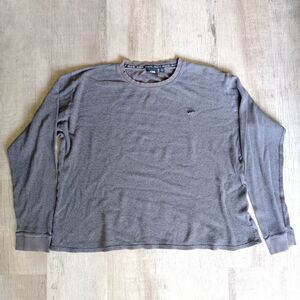 Vans logo t shirt  mens gray grey long sleeve  medium